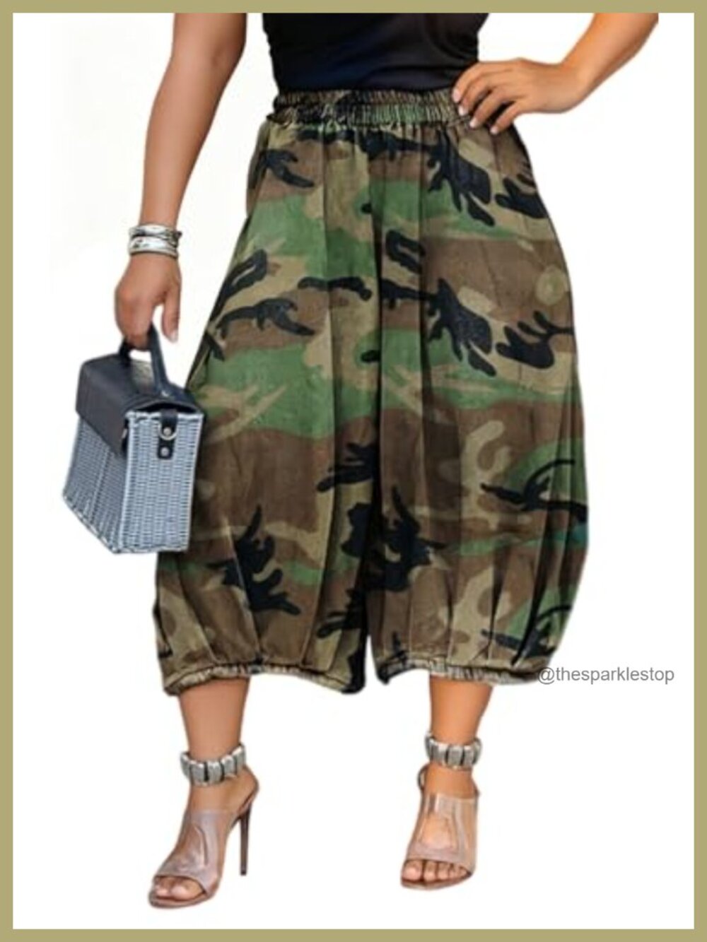 Women Baggy Camo Cargo Jeans High Rise Wide Leg Cropped Boyfriend Pants